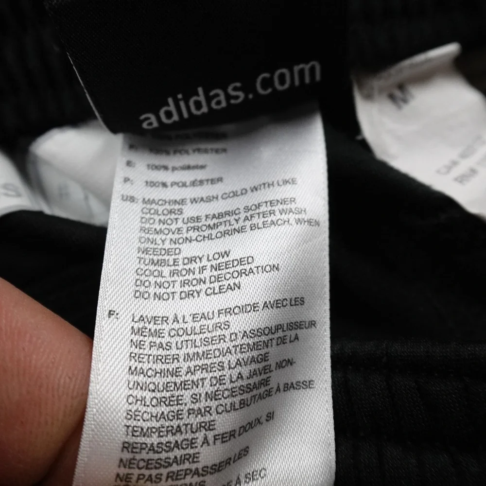 Adidas Pants Mens M Black Track Drawstring WarmUp Jogger‎ Sweatpants Workout Gym